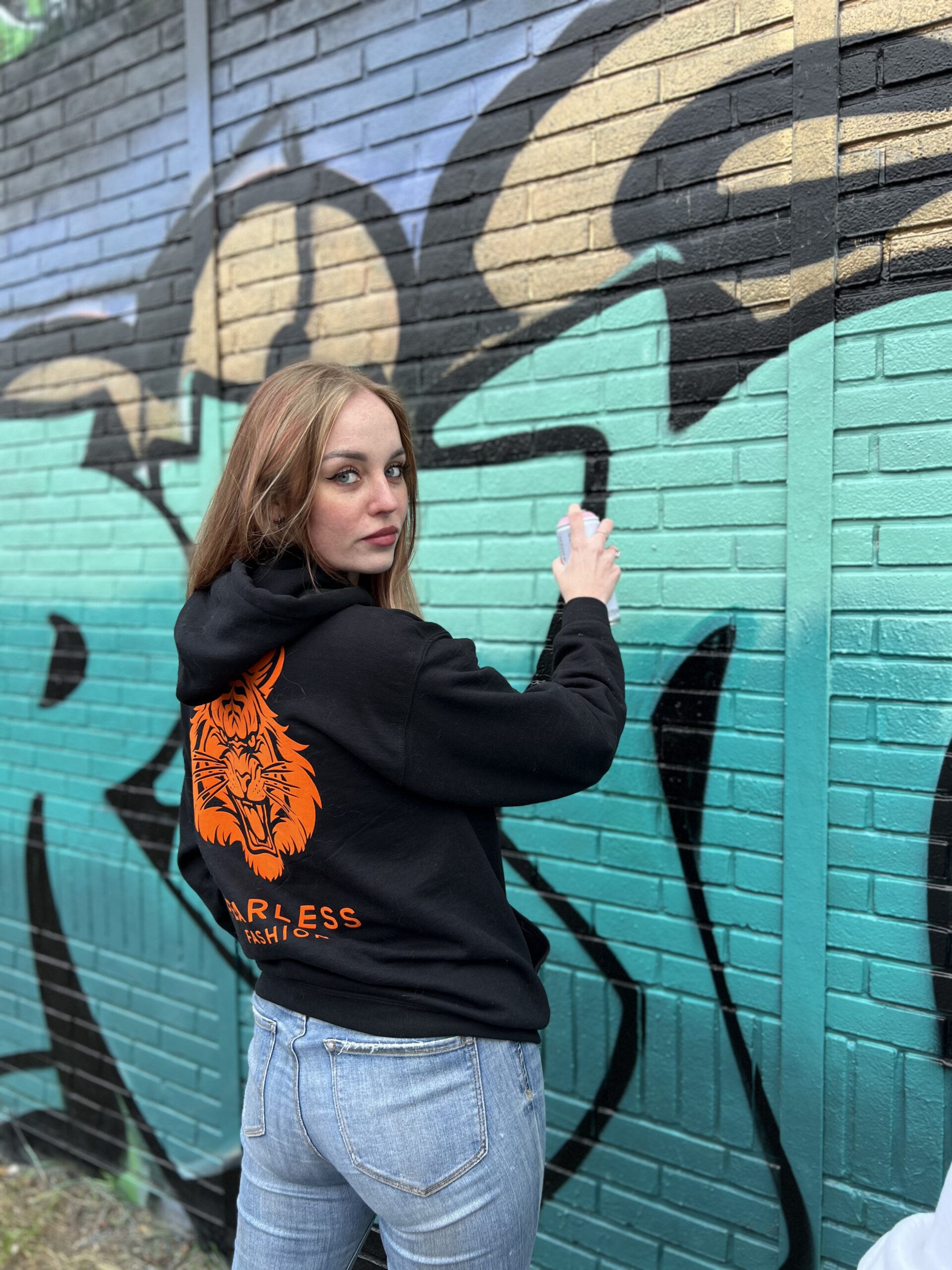 Hoodie Tijgerprint zwart